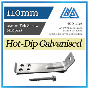 Brick Ties Hot-Dip Galvanised 110mm (Tek Screws)