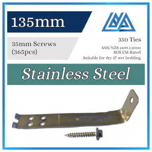 Brick Ties Stainless Steel 135mm (Timber Screws)