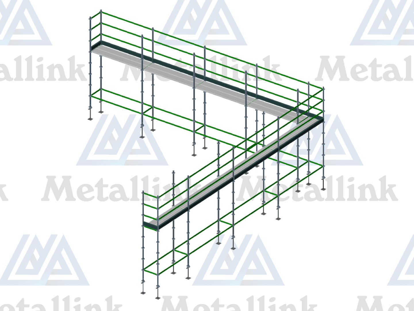 Roof Edge Protection: 21m Ringlock Scaffold, 1-Level - Image 2