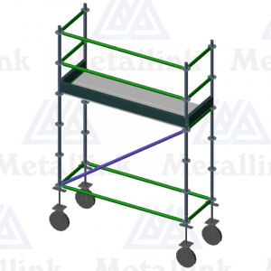 2m Mobile Ringlock Scaffold / Scaffolding Package, Single Level, on Wheels