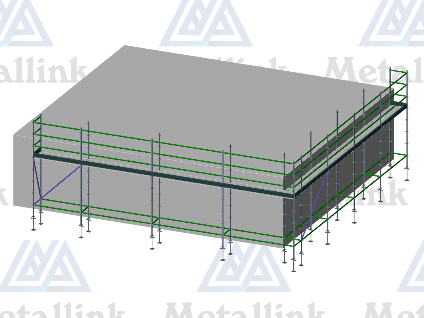 Roof Edge Protection: 21m Ringlock Scaffold, 1-Level - Image 5