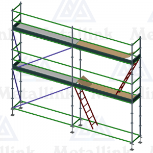 Aluminium Scaffolding 6m w/ Hatches & Ladders, Ringlock, 2-Level