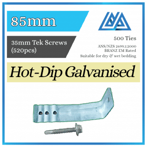 Brick Ties Hot-Dip Galvanised 85mm (Tek Screws)
