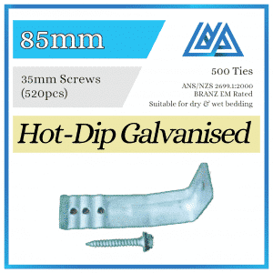Brick Ties Hot-Dip Galvanised 85mm (Timber Screws)