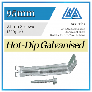 Brick Ties Hot-Dip Galvanised 95mm (Timber Screws)