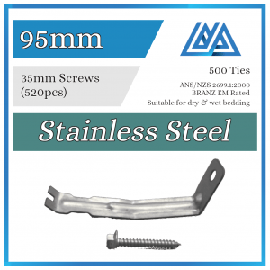 Brick Ties Stainless Steel 95mm (Timber Screws)